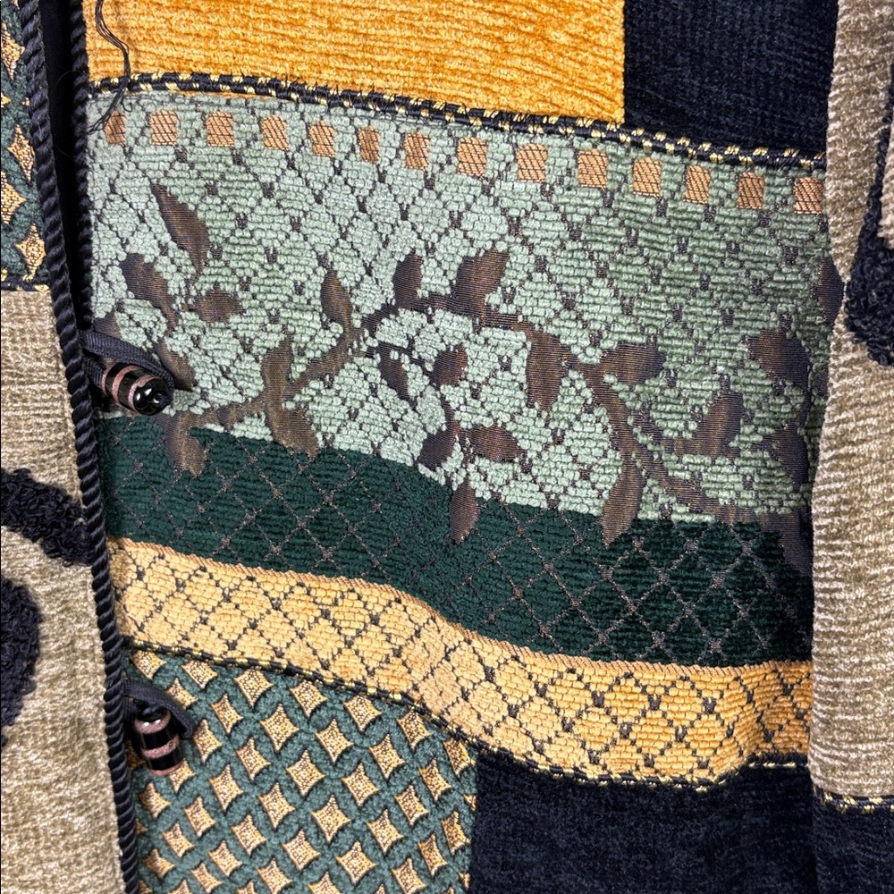 Indigo Moon Wearable Art Patchwork Jacket Size Me… - image 6